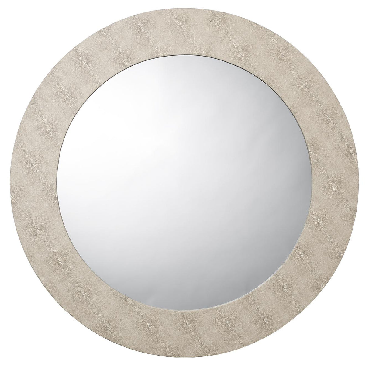Jamie Young Chester Shagreen Round Mirror, Ivory