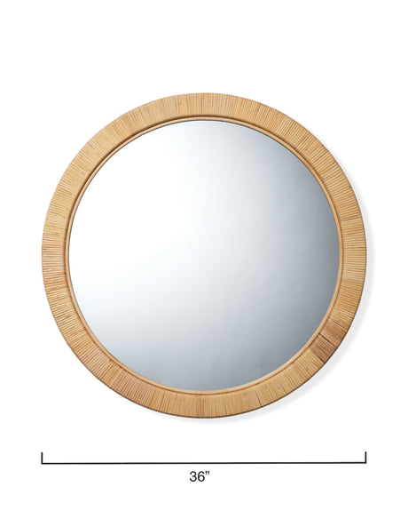 Jamie Young Ohana Rattan Round Mirror