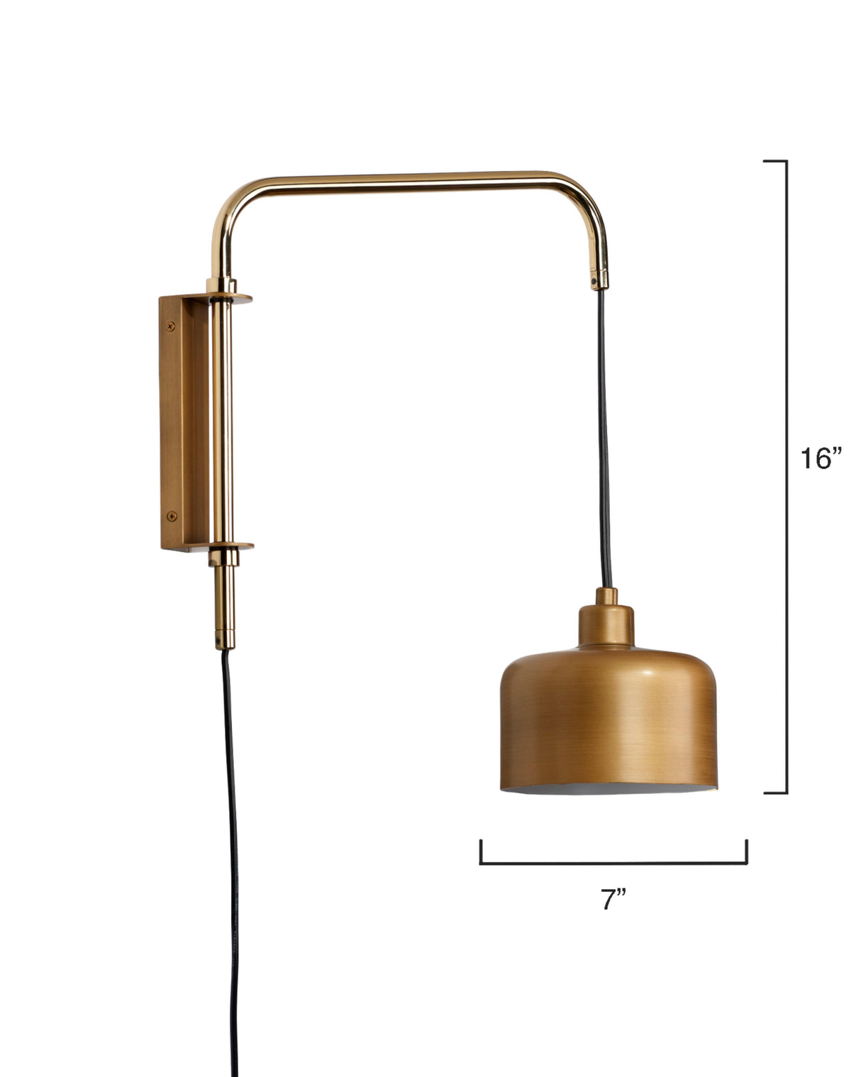 Jamie Young Jeno Swing Arm Wall Sconce, Small
