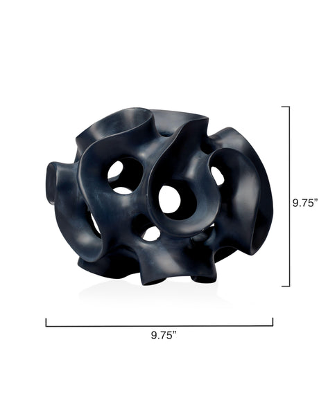 Jamie Young Ribbon Resin Decorative Sphere, Black