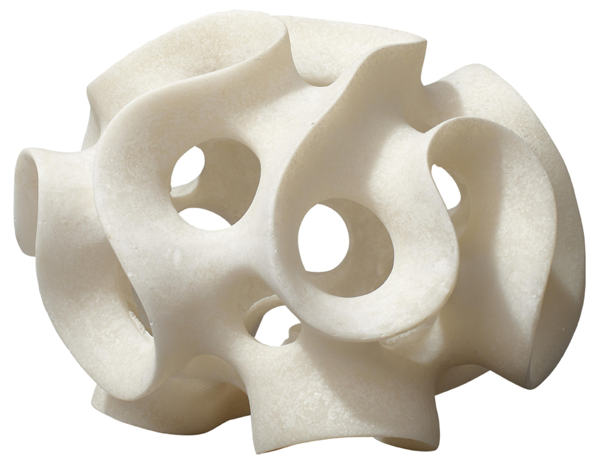 Jamie Young Ribbon Resin Decorative Sphere, White