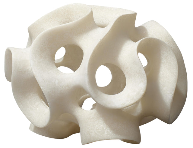 Jamie Young Ribbon Resin Decorative Sphere, White