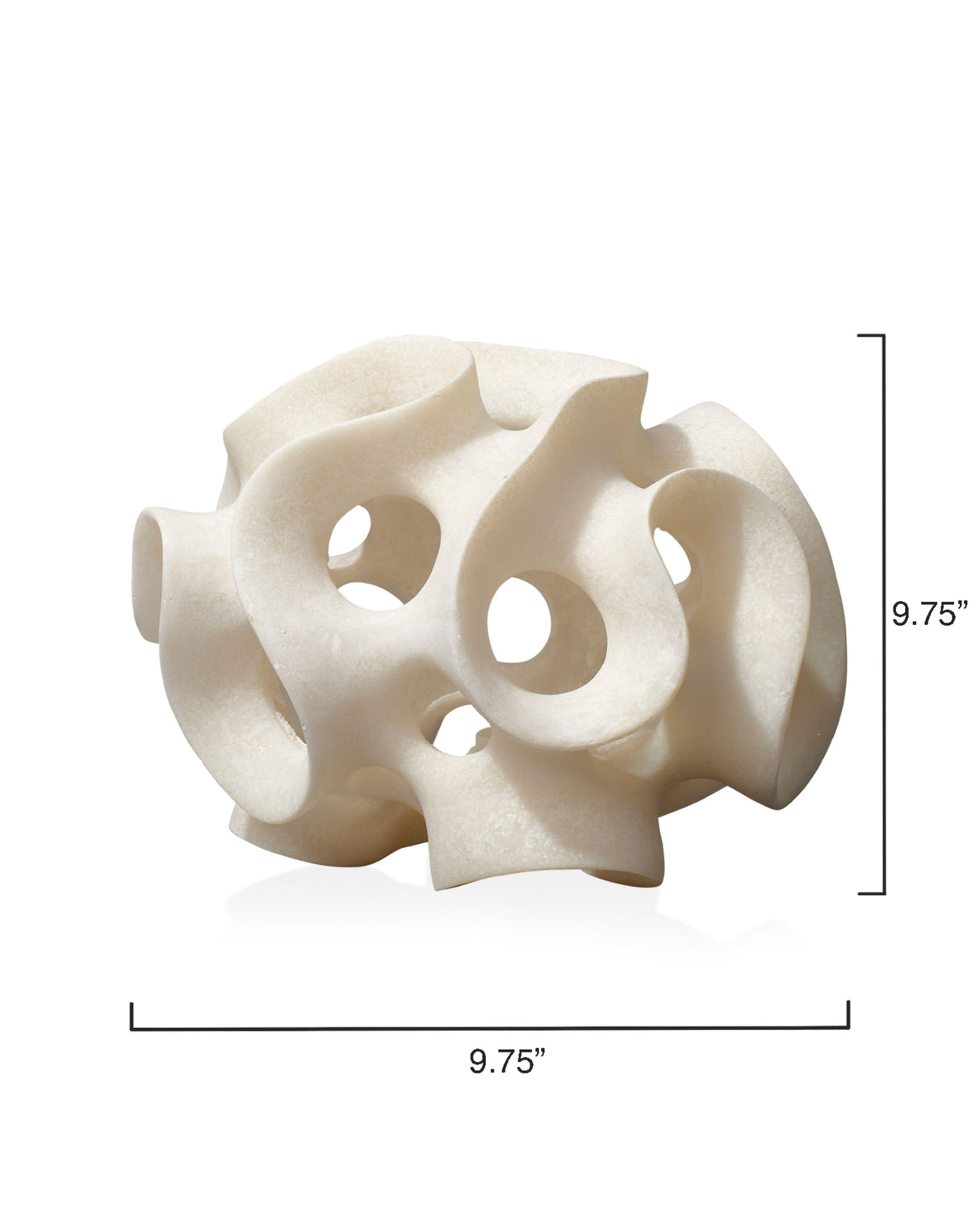 Jamie Young Ribbon Resin Decorative Sphere, White