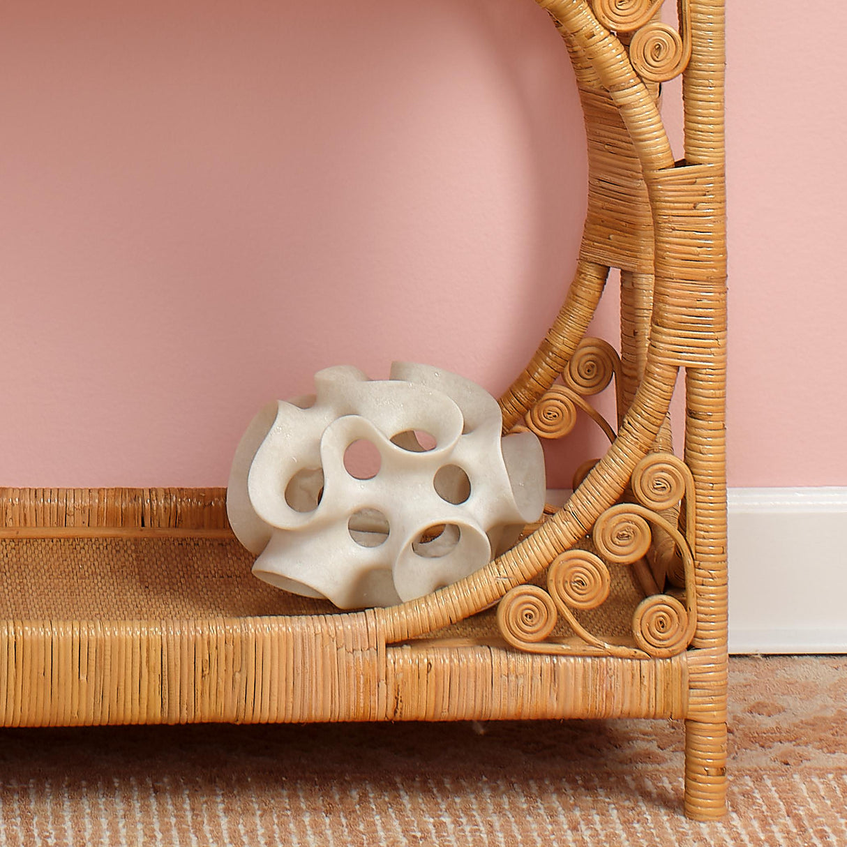 Jamie Young Ribbon Resin Decorative Sphere, White