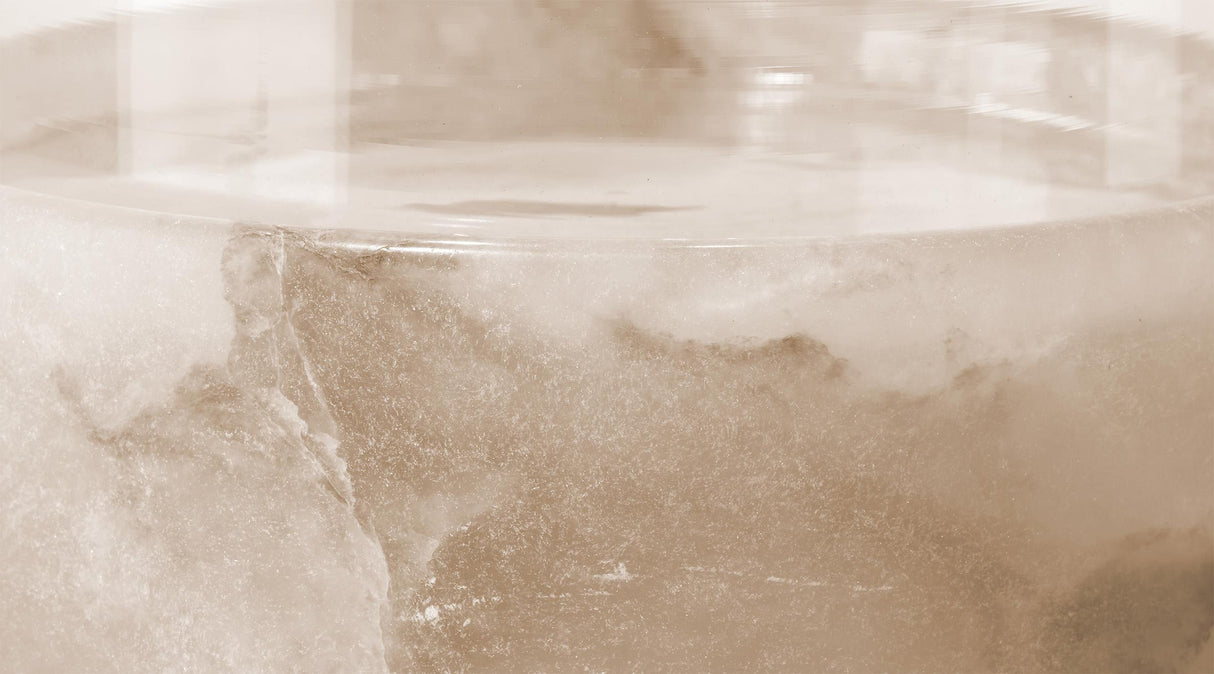 Jamie Young Charlotte Stacked Alabaster Hurricane, Tall