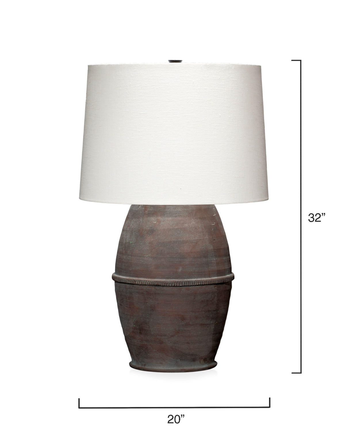 Jamie Young Antiquity Ceramic Table Lamp with Linen Shade