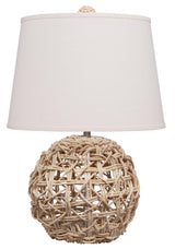 Jamie Young Maui Rope Table Lamp with Linen Shade
