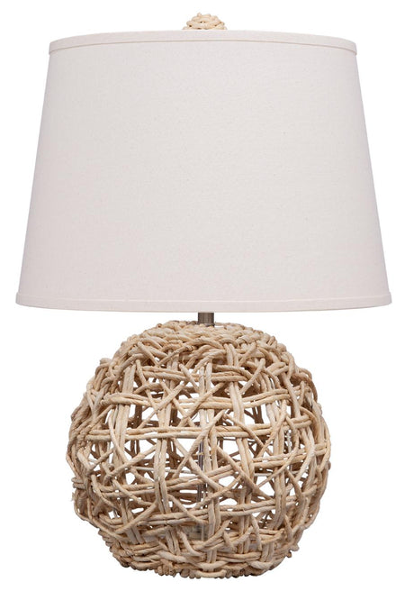Jamie Young Maui Rope Table Lamp with Linen Shade