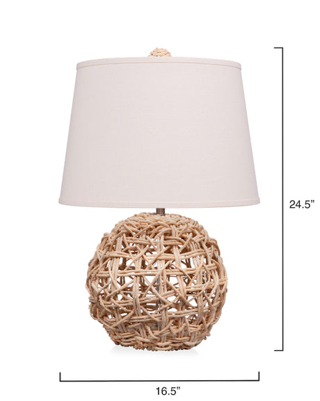Jamie Young Maui Rope Table Lamp with Linen Shade