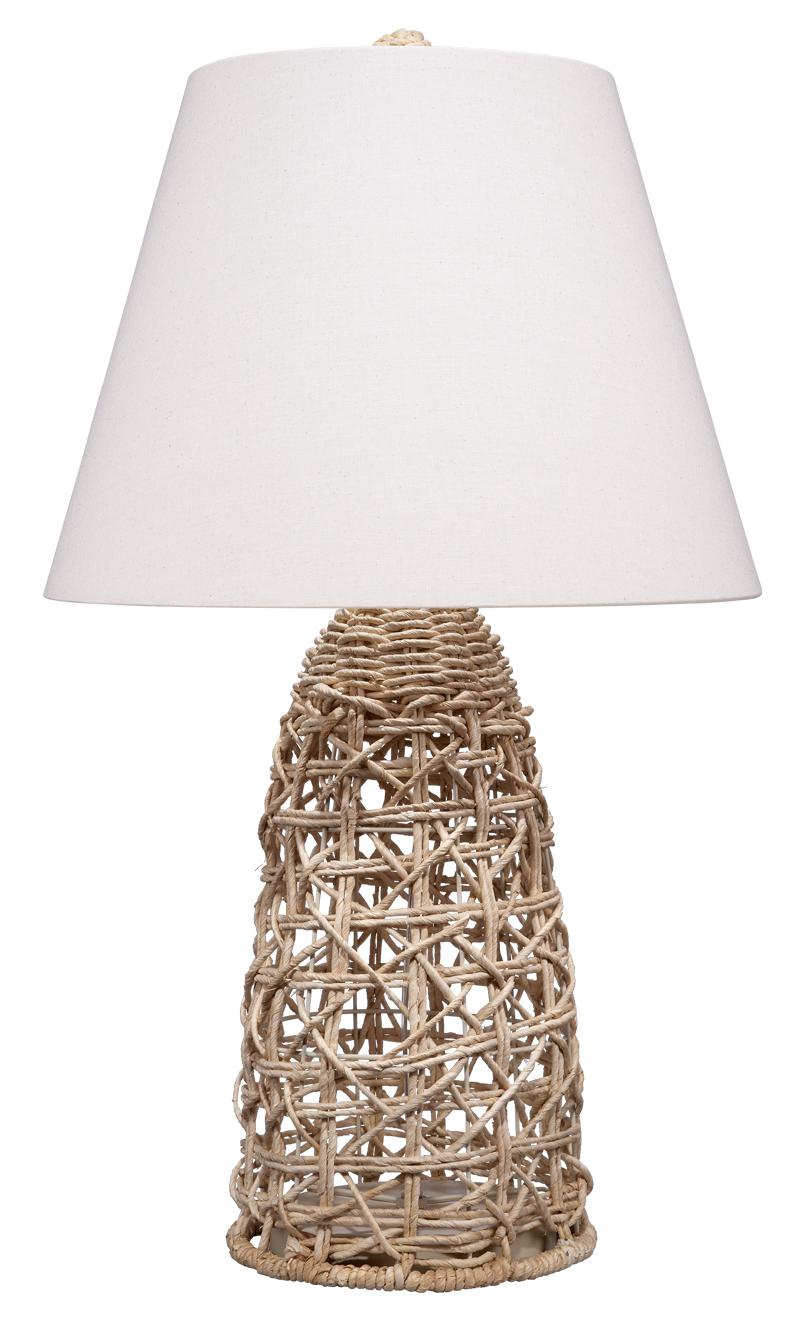 Jamie Young Kauai Rope Table Lamp with Linen Shade