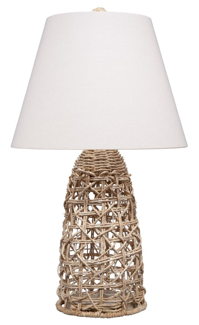 Jamie Young Kauai Rope Table Lamp with Linen Shade