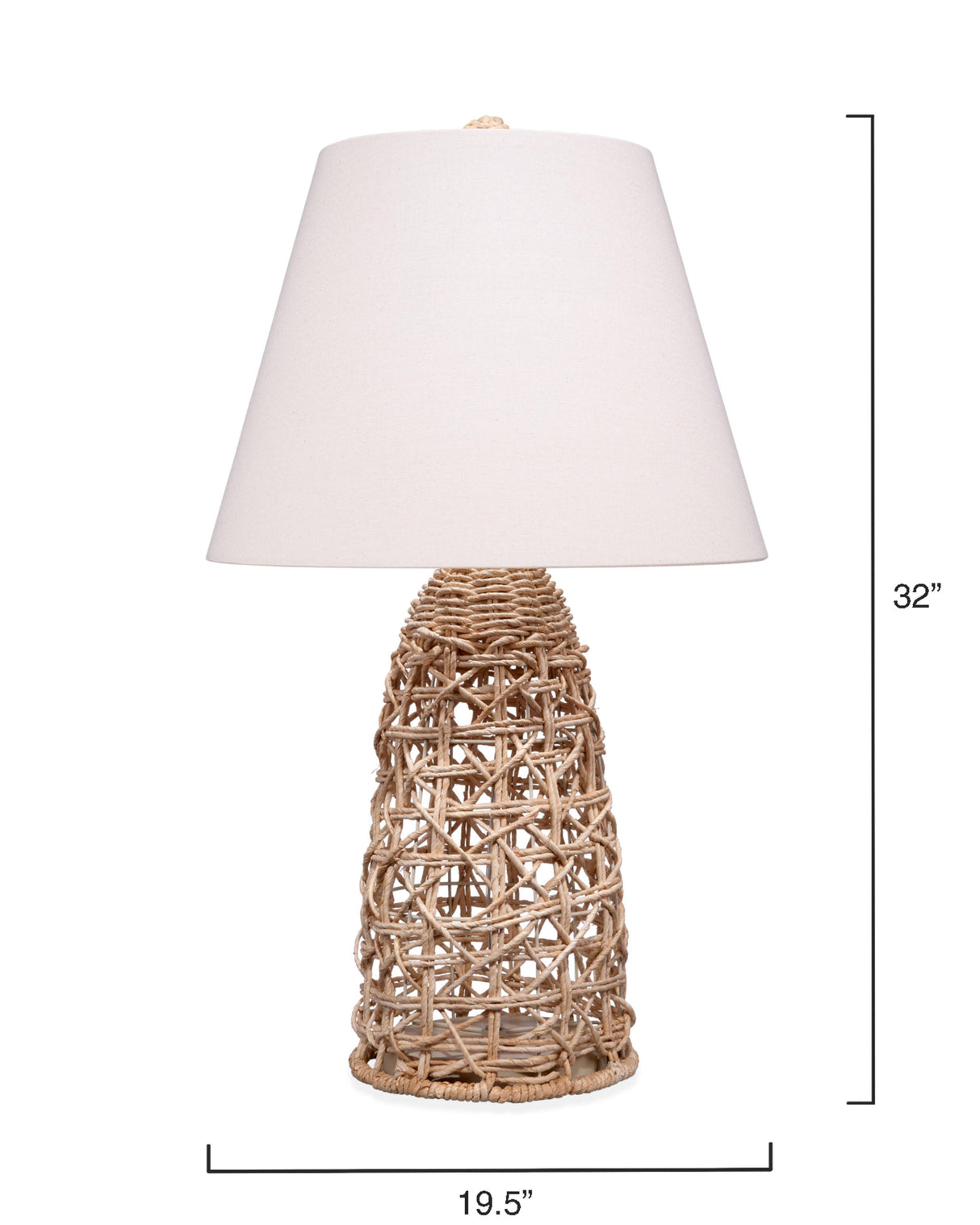 Jamie Young Kauai Rope Table Lamp with Linen Shade