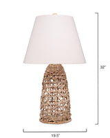 Jamie Young Kauai Rope Table Lamp with Linen Shade