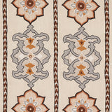 Schumacher Temara Hand Embroidered Print Natural Fabric