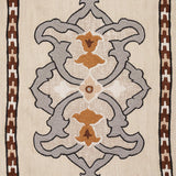 Schumacher Temara Hand Embroidered Print Natural Fabric