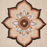 Schumacher Temara Hand Embroidered Print Natural Fabric