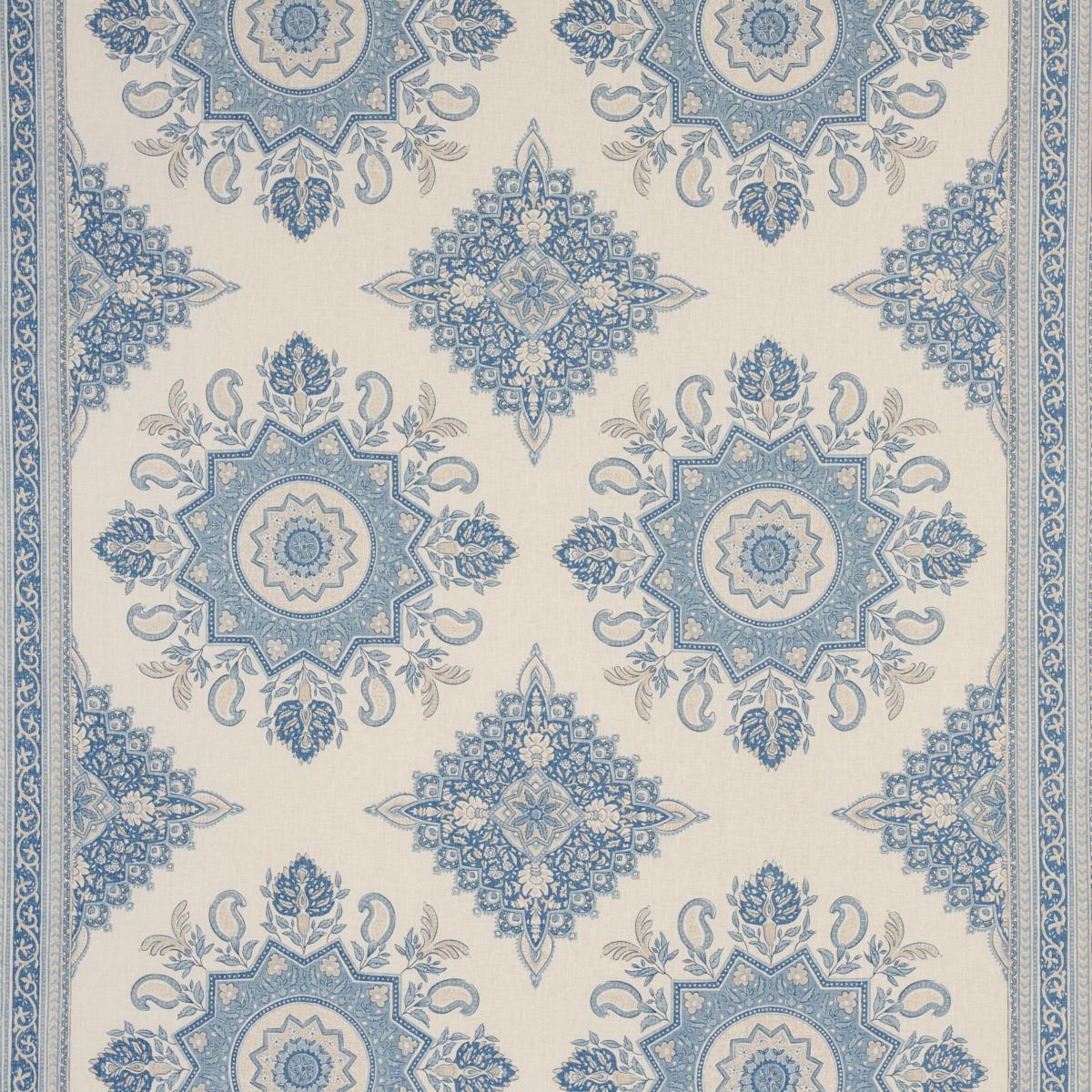 Schumacher Montecito Medallion China Blue Fabric