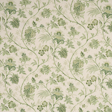 Schumacher Chinoiserie Vine Leaf Green Fabric