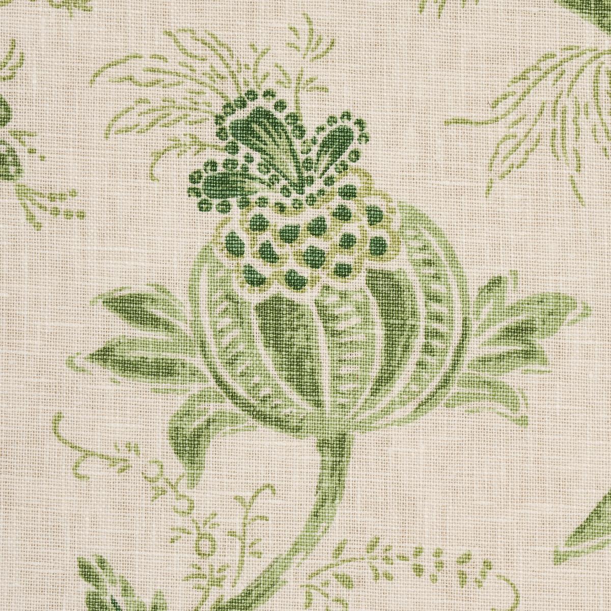 Schumacher Chinoiserie Vine Leaf Green Fabric