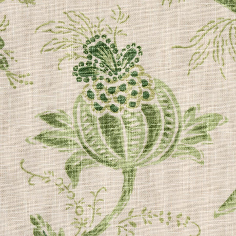 Schumacher Chinoiserie Vine Leaf Green Fabric