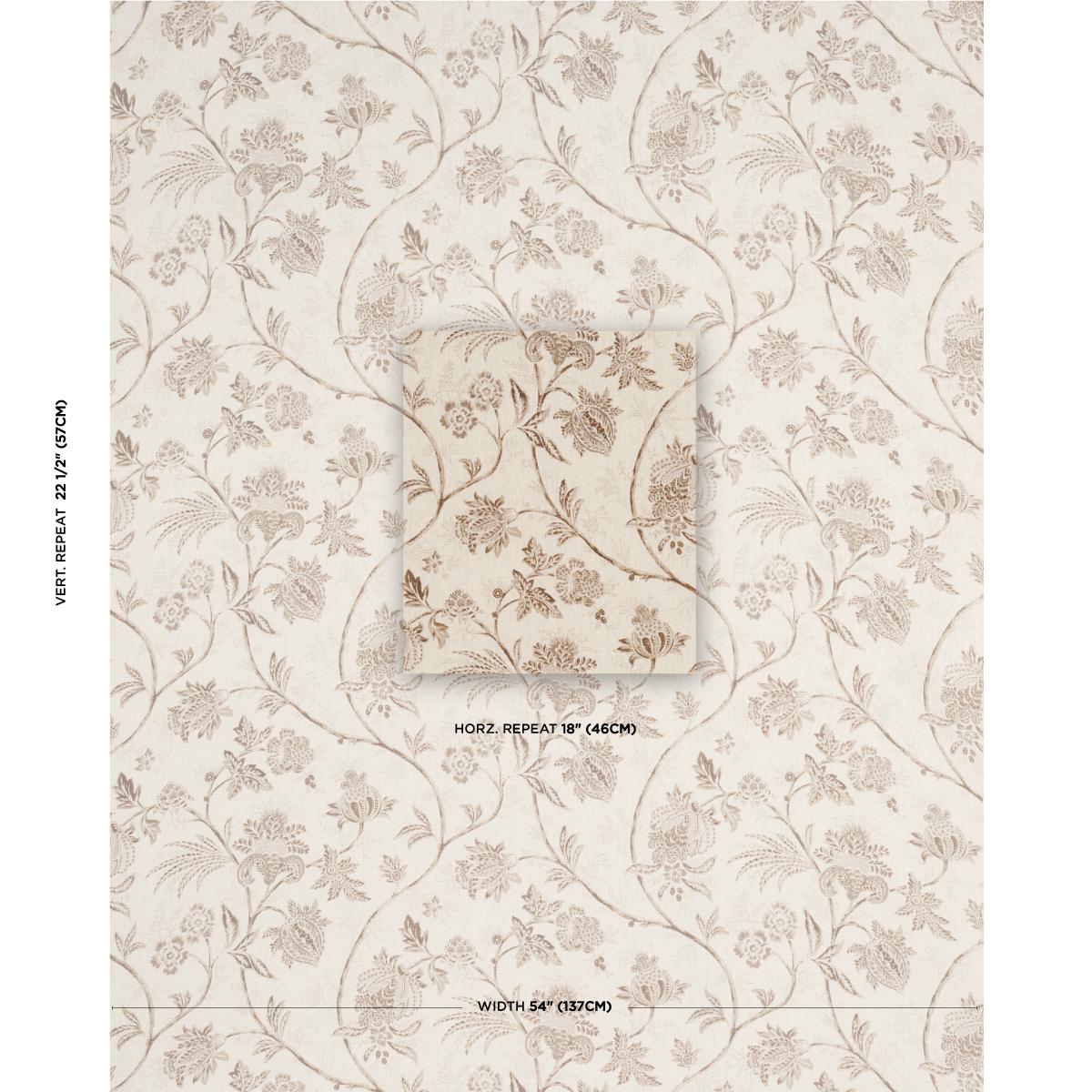 Schumacher Chinoiserie Vine Neutral Fabric