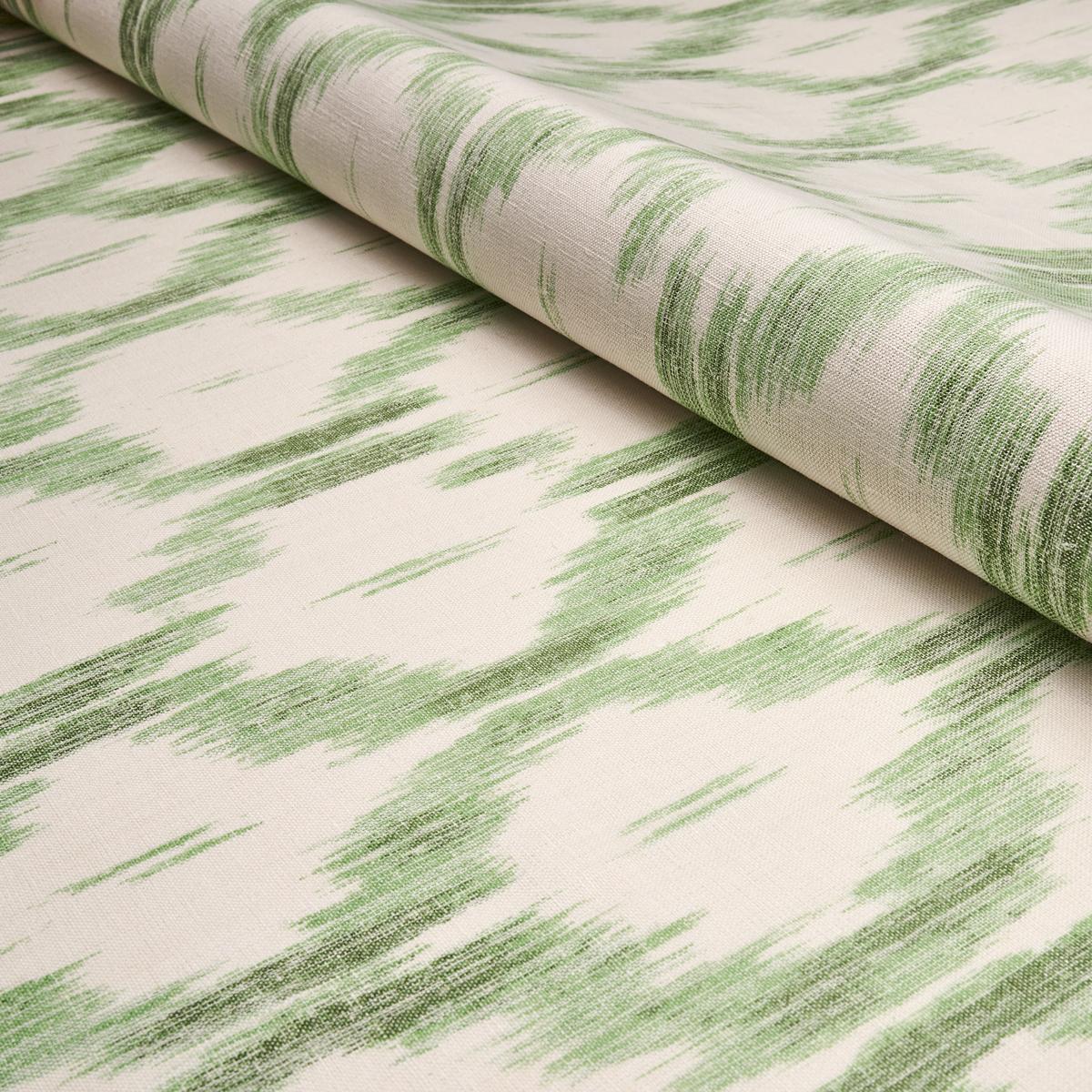 Schumacher Santa Monica Ikat Leaf Green Fabric