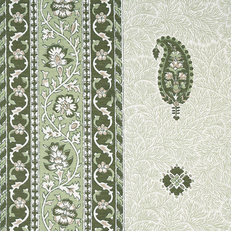 Schumacher Ojai Paisley Leaf Green Fabric