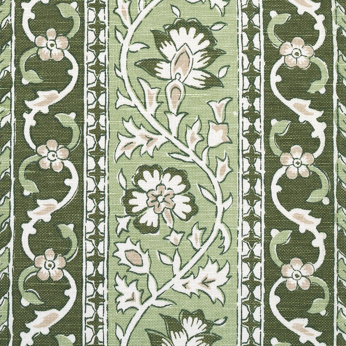 Schumacher Ojai Paisley Leaf Green Fabric
