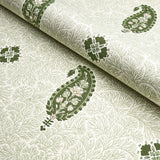 Schumacher Ojai Paisley Leaf Green Fabric
