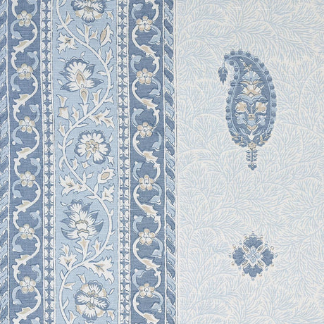 Schumacher Ojai Paisley China Blue Fabric
