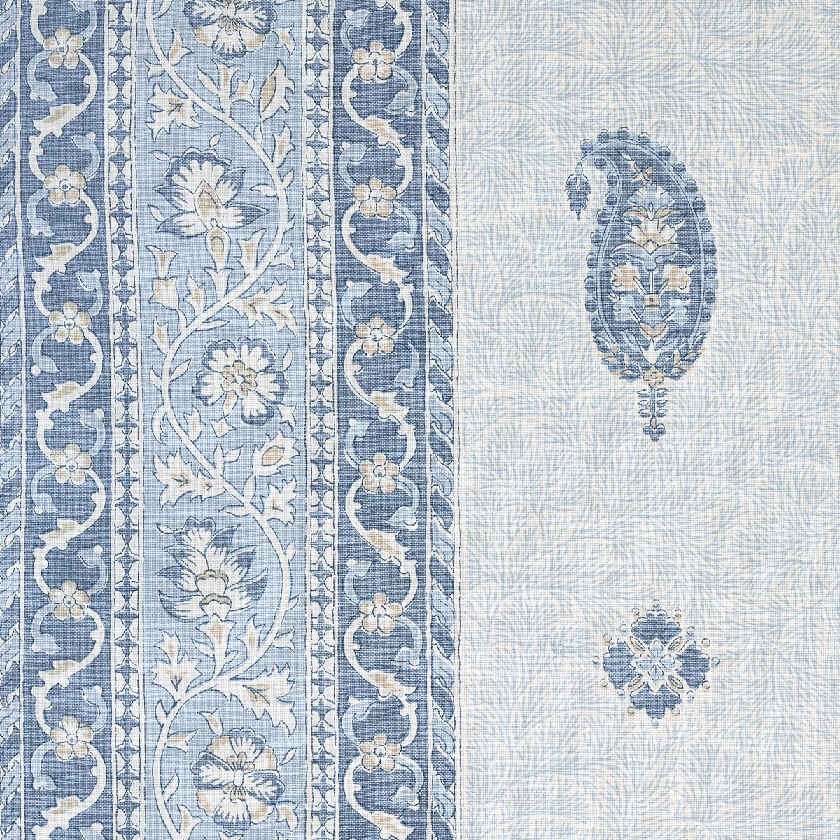 Schumacher Ojai Paisley China Blue Fabric