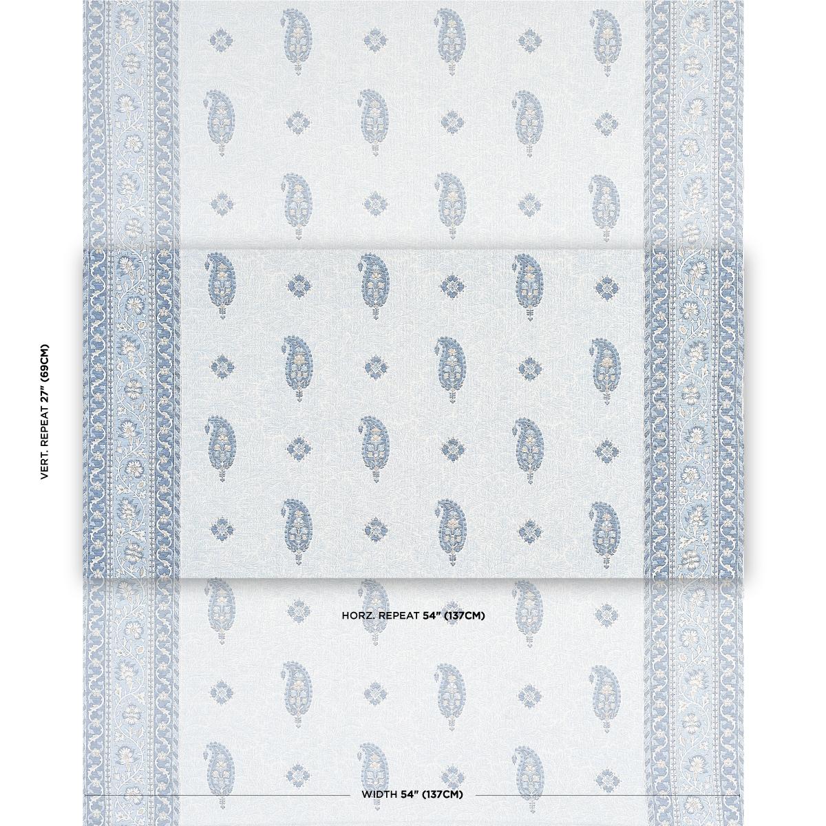 Schumacher Ojai Paisley China Blue Fabric