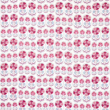 Schumacher Anjuna Floral Linen Print Mulberry Fabric