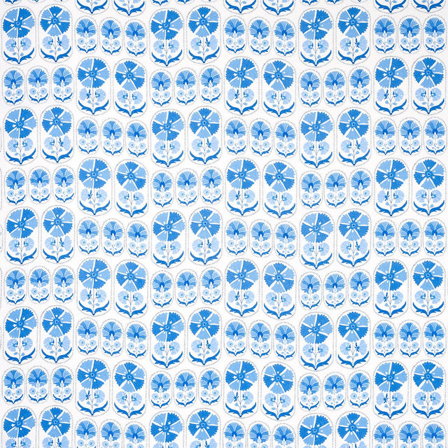 Schumacher Anjuna Floral Linen Print Porcelain Fabric