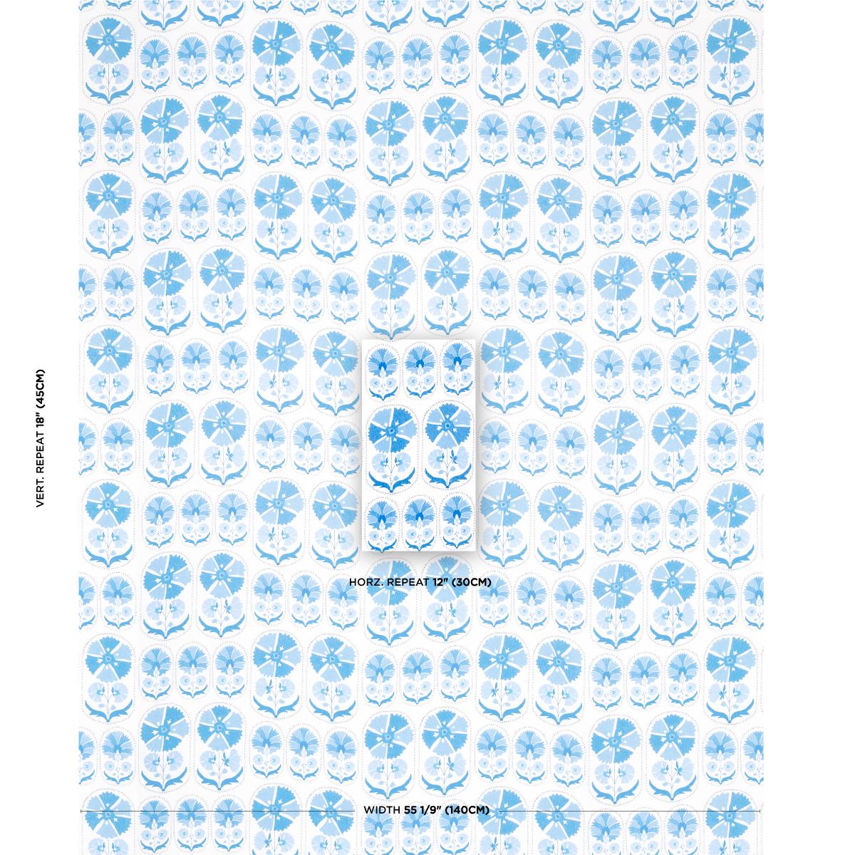 Schumacher Anjuna Floral Linen Print Porcelain Fabric