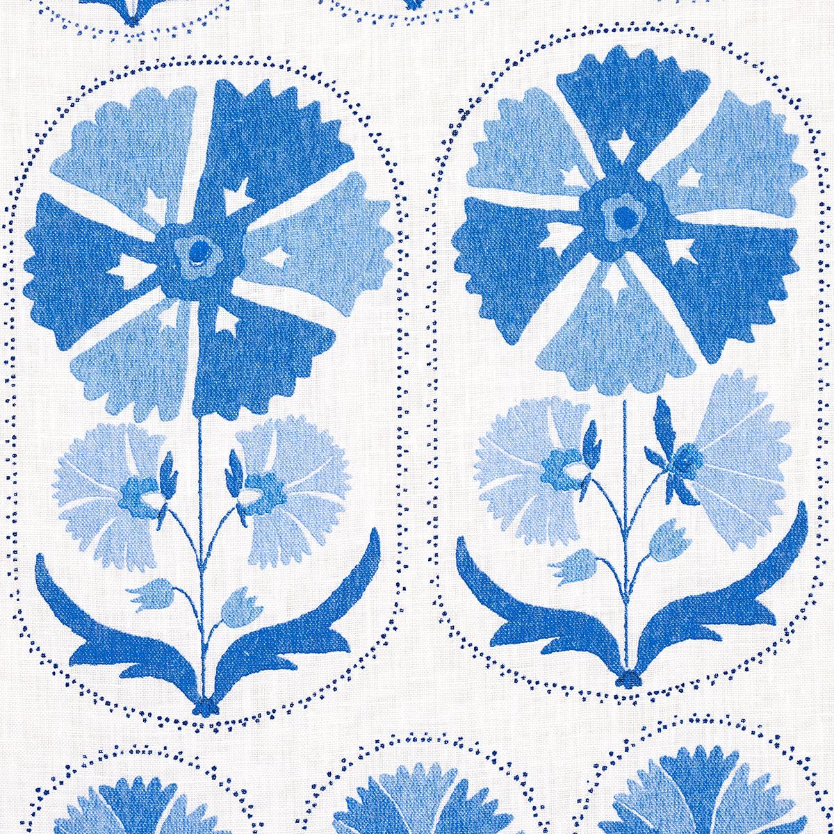 Schumacher Anjuna Floral Linen Print Porcelain Fabric