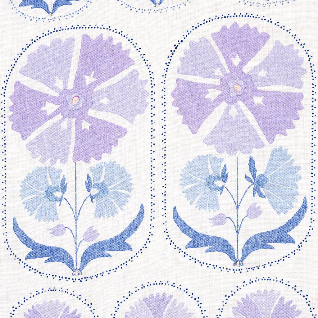 Schumacher Anjuna Floral Linen Print Lilac Fabric