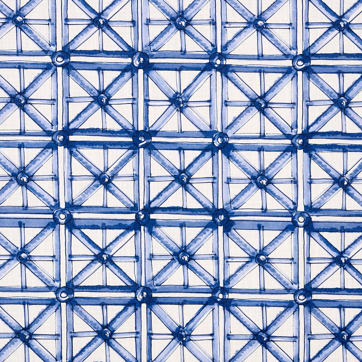 Schumacher Portail Francais Indoor/Outdoor Navy Fabric