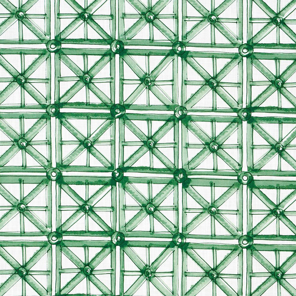 Schumacher Portail Francais Indoor/Outdoor Emerald Fabric