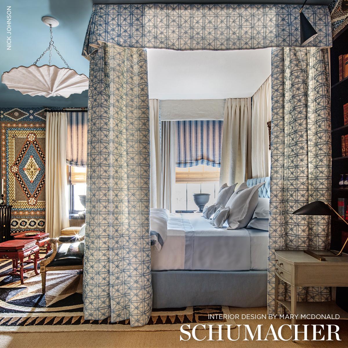 Schumacher Portail Francais Indoor/Outdoor Sky Fabric