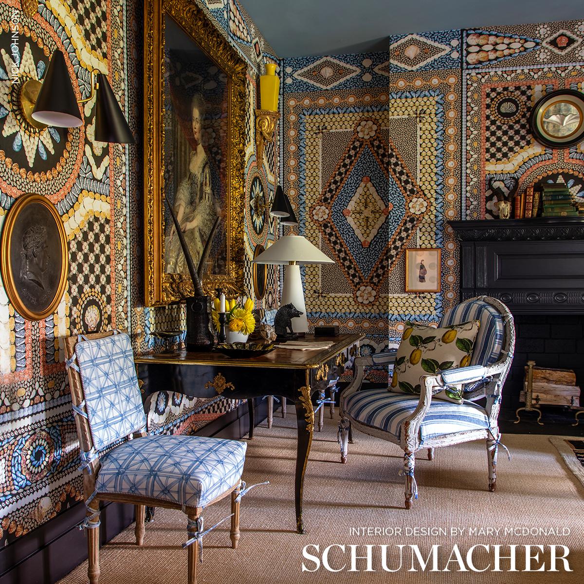 Schumacher Portail Francais Indoor/Outdoor Sky Fabric