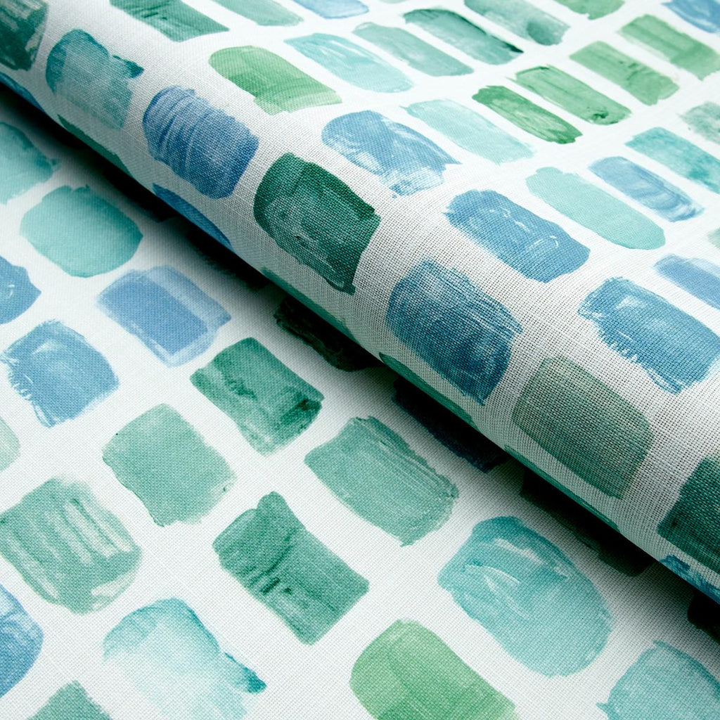 Schumacher Palette Indoor/Outdoor Seaglass Fabric