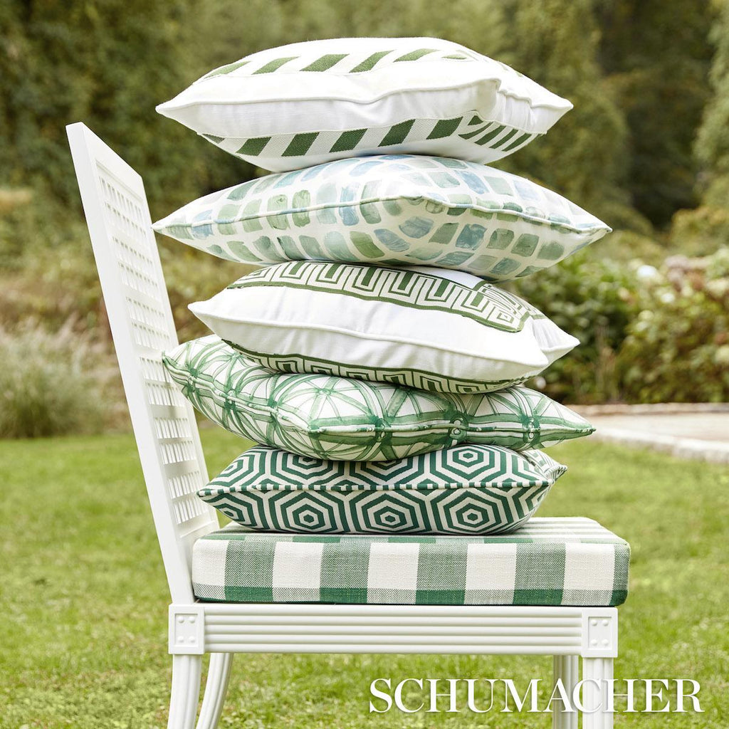 Schumacher Palette Indoor/Outdoor Seaglass Fabric