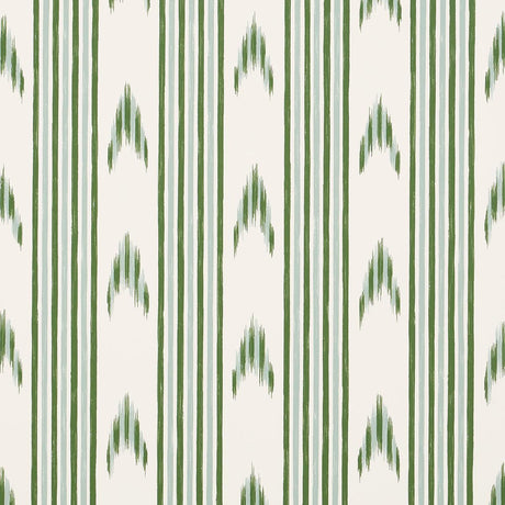 Schumacher Santa Barbara Ikat Leaf Green Wallpaper