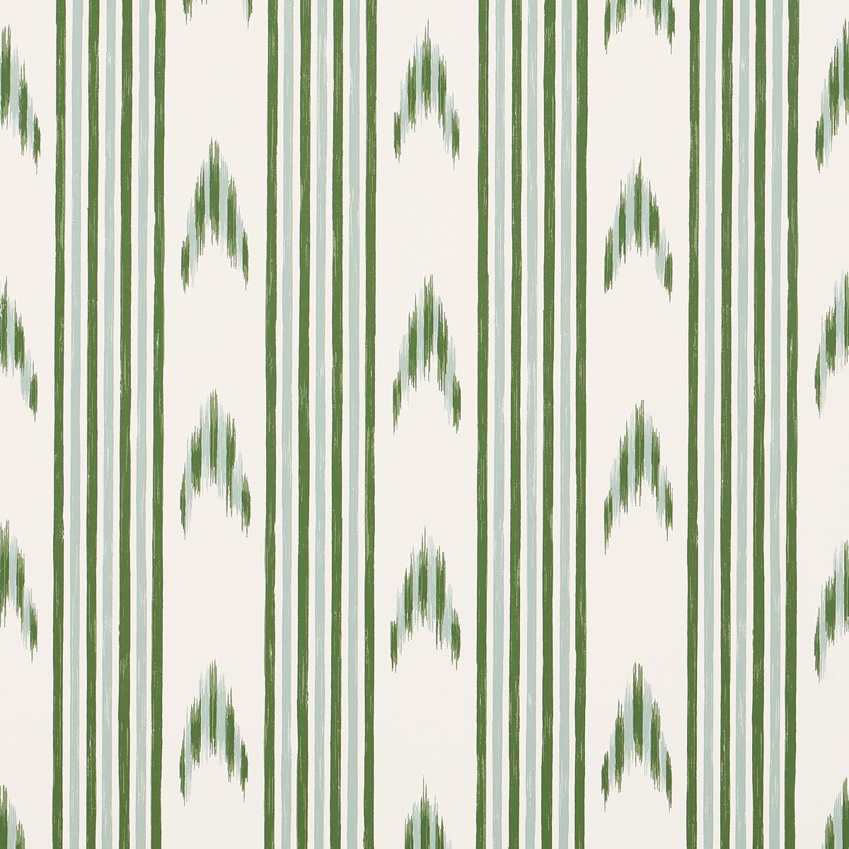 Schumacher Santa Barbara Ikat Leaf Green Wallpaper