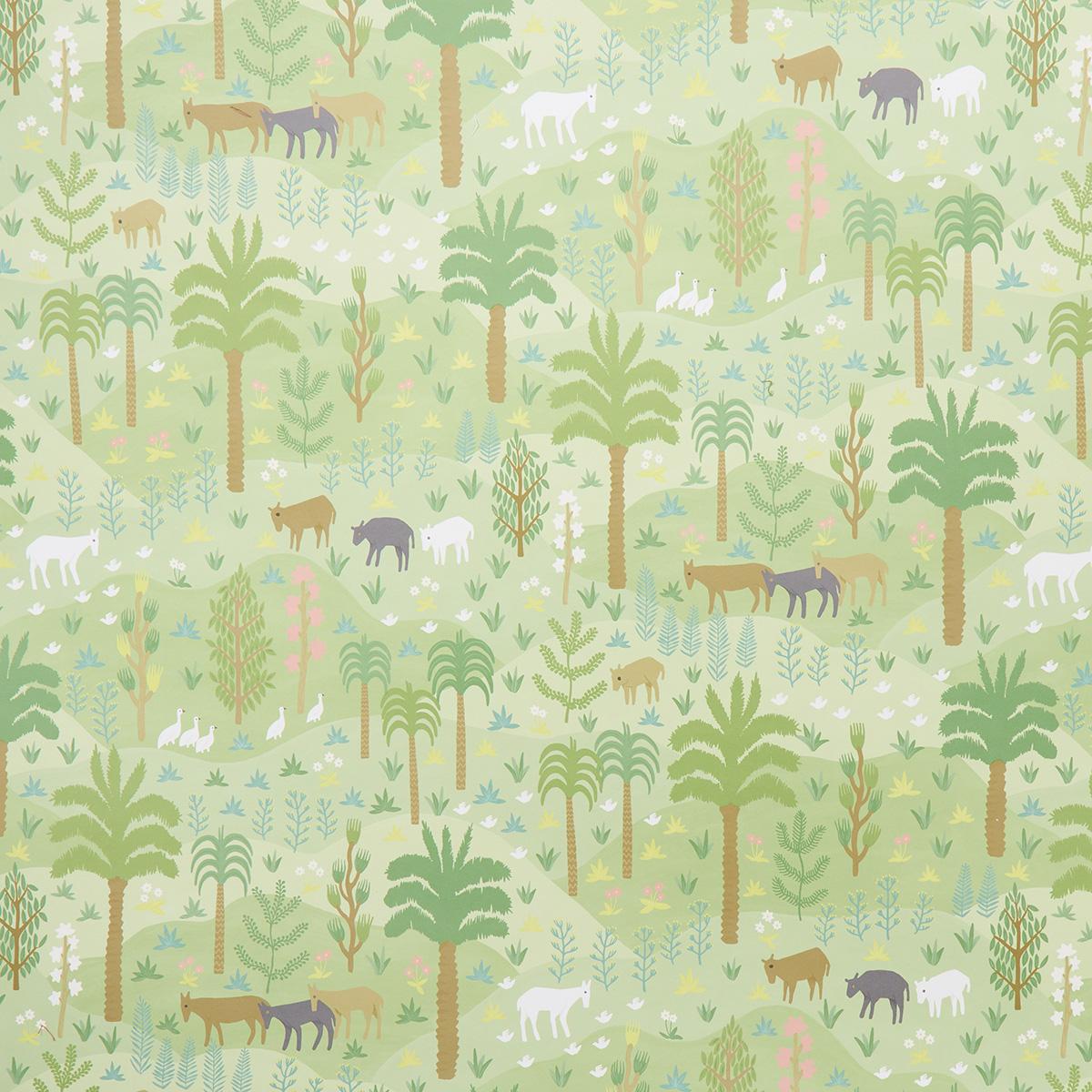 Schumacher Las Colinas Green Wallpaper