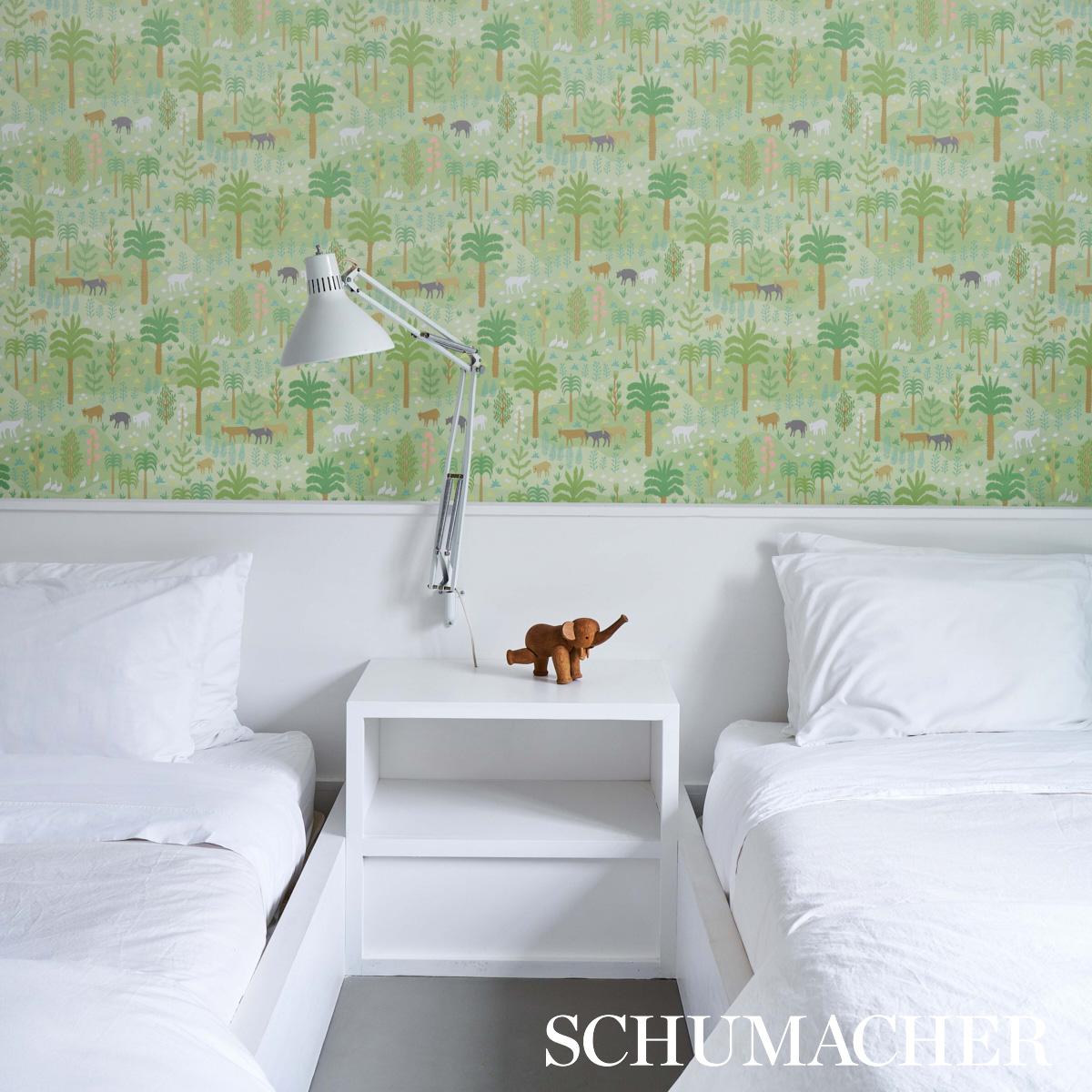 Schumacher Las Colinas Green Wallpaper