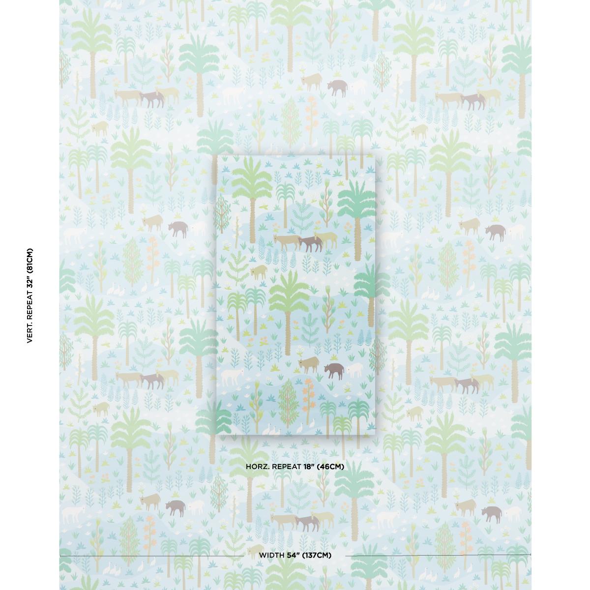 Schumacher Las Colinas Blue Wallpaper