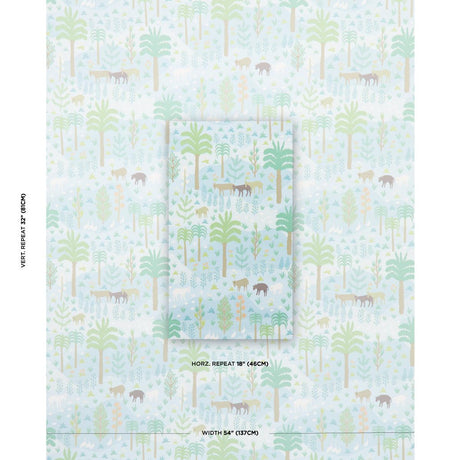 Schumacher Las Colinas Blue Wallpaper