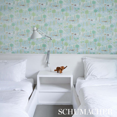 Schumacher Las Colinas Blue Wallpaper